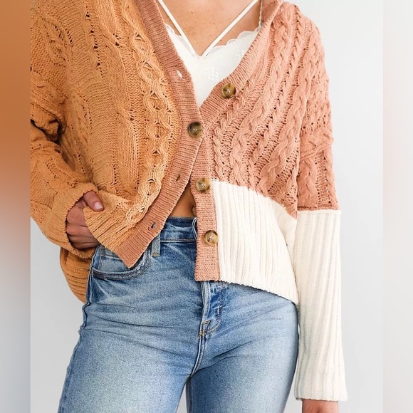 MISS ME Chenille Hooded Cardigan Sweater - Picture 4 of 7